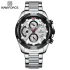 NAVIFORCE NF8021 Men Luxury Chronograph Quartz Watch Waterproof Date Stainless Steel Sport Luminous Fashion Watch - Silver White